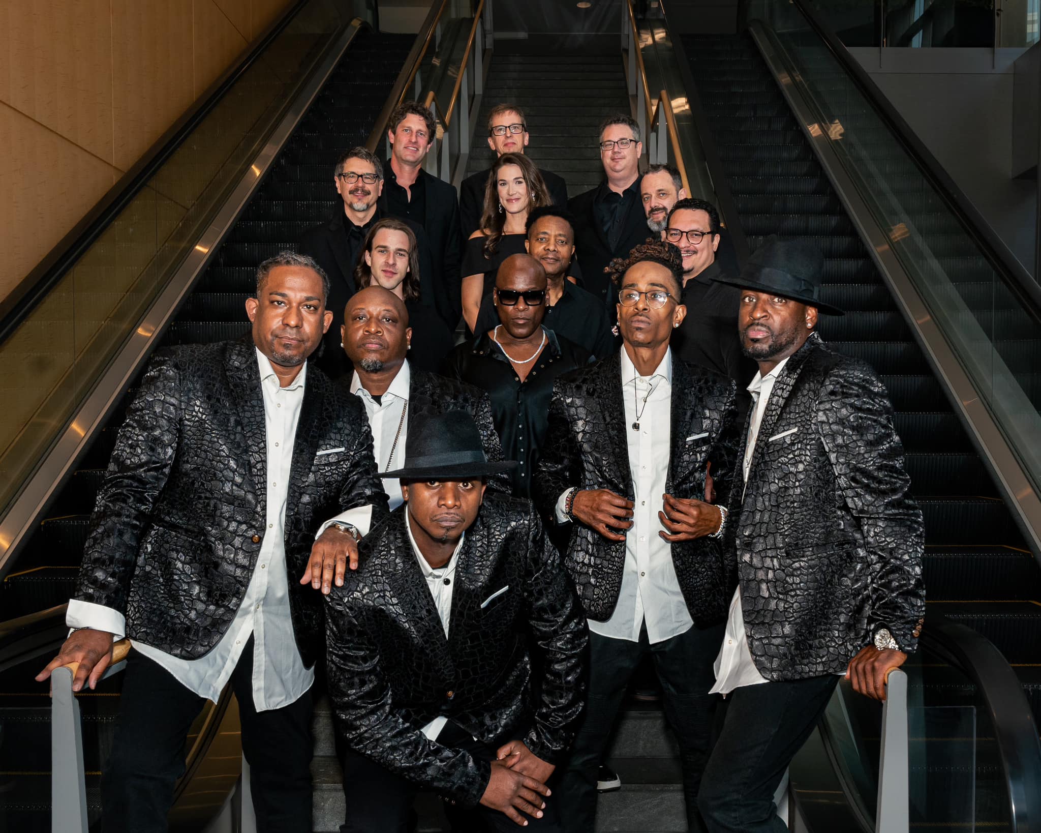 KAJ Band on an escalator